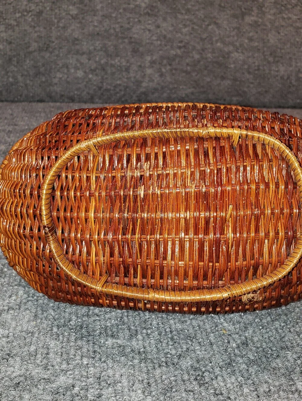 Vintage Duck Shape Woven Wicker Basket With Wooden Beak 9
